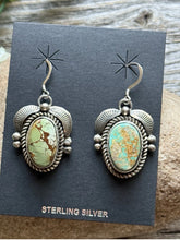 Load image into Gallery viewer, Navajo Sterling Silver Royston Turquoise Earrings C Yazzie