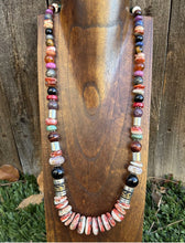 Load image into Gallery viewer, Tommy &amp; Rosita Singer T R Sterling Silver Red Spiny Oyster Bead Necklace 28”