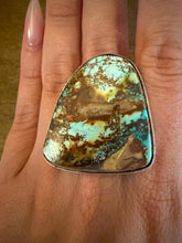 Load image into Gallery viewer, Navajo sterling silver  turquoise royston ring adjustable