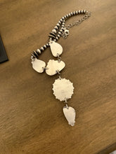 Load image into Gallery viewer, Navajo sterling silver royston turquoise lariat necklace