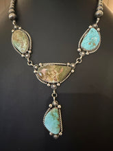 Load image into Gallery viewer, Navajo sterling silver Roy stone turquoise Lamat necklace