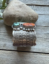 Load image into Gallery viewer, Native American Sterling Silver Multi Stone Royston Turquoise Cuff Bracelet. KY