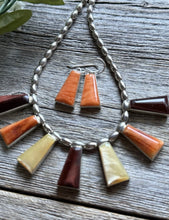 Load image into Gallery viewer, Vintage Pawn Native Sterling Silver Orange Purple Spiny Oyster Necklace Set