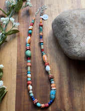 Load image into Gallery viewer, Sterling Silver Multi Stone Color Candy Bead Necklace. 16 inch