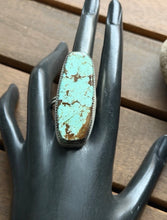 Load image into Gallery viewer, Navajo Native Sterling Silver Number 8 Turquoise Adjustable Ring Leslie Nez Gift