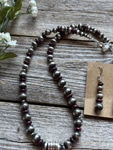 Load image into Gallery viewer, Navajo Sterling Silver Purple Spiny Oyster Pendant Necklace Earrings Set