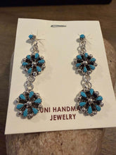 Load image into Gallery viewer, Navajo sterling silver turquoise earrings