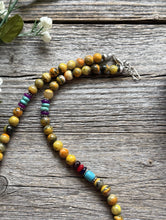 Load image into Gallery viewer, Bumblebee Jasper Multi Stone Color Sterling Silver Bead Necklace. 18 inch Gift