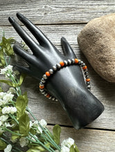 Load image into Gallery viewer, Genuine Orange Spiny Oyster 6mm 7 Inch 925 Sterling Silver Pearls Bead Bracelet