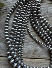 Load image into Gallery viewer, 4,5,6,7,8 Multi Strand 925 Sterling Silver Oxidized Pearls Bead Necklace 24 Inch
