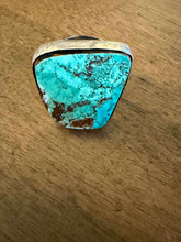 Load image into Gallery viewer, Navajo sterling silver  turquoise royston ring adjustable