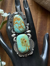 Load image into Gallery viewer, Native American Sterling Silver Turquoise Adjustable Ring M