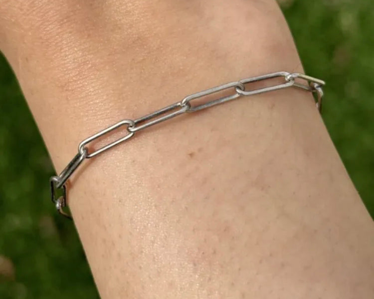 Unisex Mens 925 Sterling Silver Link Chain Bracelet 10 Inch. Gift