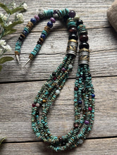Load image into Gallery viewer, Tommy Rosita Singer T R Sterling Silver Multi Strand Turquoise Bead Necklace 30”