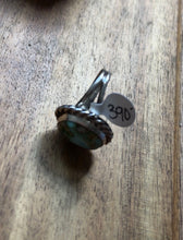 Load image into Gallery viewer, Native American Sterling Silver Sonoran Gold Turquoise Ring. Size 10 Adjustable