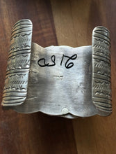 Load image into Gallery viewer, Native American Sterling Silver Turquoise Nugget Cuff Bracelet. CY