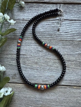 Load image into Gallery viewer, Southwestern 925 Sterling Silver Black Onyx Multi Stone Bead Necklace 18 Inch