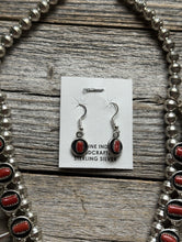 Load image into Gallery viewer, Mini Squash Blossom Sterling Silver Red Coral Shadow Box Necklace Set 22 Inch