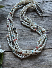 Load image into Gallery viewer, Vintage Pawn Native Sterling Silver Multi Stone Strand Freshwater Pearl Necklace
