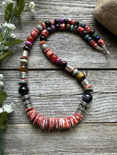 Load image into Gallery viewer, Tommy &amp; Rosita Singer T R Sterling Silver Red Spiny Oyster Bead Necklace 28”