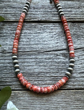 Load image into Gallery viewer, Southwestern Sterling Silver Spiny Oyster Pearls Choker Bead Necklace 14 inch