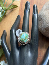 Load image into Gallery viewer, Native American Sterling Silver Sonoran Gold Turquoise Ring. Size 10 Adjustable