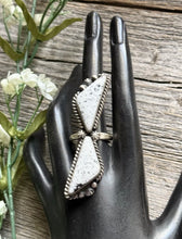 Load image into Gallery viewer, Navajo Sterling Silver White Buffalo Turquoise Adjustable Ring AM
