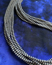 Load image into Gallery viewer, 4mm Multi Strand 925 Sterling Silver Oxidized Pearls Bead Necklace 24 Inch