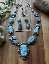 Load image into Gallery viewer, Navajo Sterling Silver Golden Hills Turquoise Lariat Chain Necklace Mary Ellen