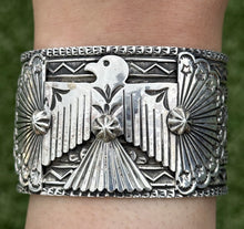 Load image into Gallery viewer, Sunshine Reeves Sterling Silver Thunderbird Cuff Bracelet Navajo Gift
