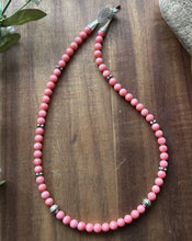 Load image into Gallery viewer, Tommy Rosita Singer T R Sterling Silver Pink Choker Bead Necklace 15 Inch