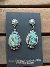 Load image into Gallery viewer, Navajo 925 Sterling Silver Turquoise Earrings KY Southwestern