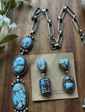 Load image into Gallery viewer, Navajo Sterling Silver Golden Hills Turquoise Lariat Chain Necklace Mary Ellen