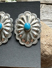 Load image into Gallery viewer, Navajo Native American Sterling Silver Turquoise Stud Earrings DM