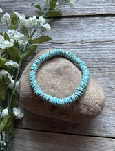 Load image into Gallery viewer, Turquoise Heishi 7 Inch Stretch Elastic Stretchy Bead Bracelet Gift