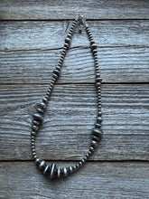 Load image into Gallery viewer, Sterling silver multi graduated bead necklace 16 inch