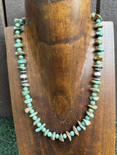 Load image into Gallery viewer, Sterling Silver Turquoise Nuggets Bead Necklace. 18 inch