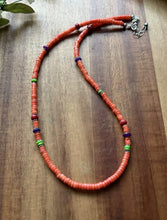 Load image into Gallery viewer, Sterling Silver Orange Bamboo Coral Multi Stone Bead Necklace. 18 Inch Gift