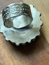 Load image into Gallery viewer, Native American Sterling Silver Blue Turquoise Cluster Adjustable Ring. K Yazzie
