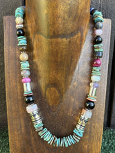 Load image into Gallery viewer, Tommy Rosita Singer T R Sterling Silver Blue Turquoise Bead Necklace 20 Inch