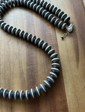 Load image into Gallery viewer, Southwestern Sterling Silver 14mm Flat Saucer Pearls Bead Necklace 34 Inch