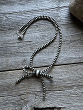 Load image into Gallery viewer, Bow Sterling Silver 4mm Pearls Bead Necklace. 18 Inch. Gift