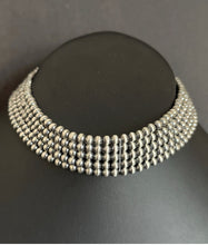 Load image into Gallery viewer, Multi Strand Choker Sterling Silver 5mm Pearls Bead Necklace. 16 Inch. Gift