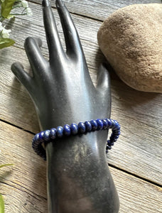 Lapis Lazuli 7 Inch Stretch Bead Bracelet Gift Southwestern