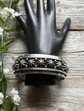 Load image into Gallery viewer, Navajo Native American Sterling Silver Star Stacker Cuff Bracelet H Happy Piasso