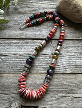 Load image into Gallery viewer, Tommy &amp; Rosita Singer T R Sterling Silver Red Spiny Oyster Bead Necklace 28”