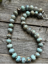 Load image into Gallery viewer, Southwestern 925 Sterling Silver Larimar W Pearls Bead Necklace 18 inch