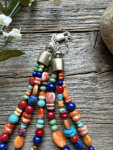 Load image into Gallery viewer, Sterling Silver Multi Strand Multi Stone Bead Necklace. 16 inch