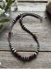 Load image into Gallery viewer, Purple Spiny Oyster Multi Graduated Sterling Silver Pearls Bead Necklace 4mm-8mm