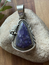 Load image into Gallery viewer, Native American Sterling Silver Purple Charoite Pendant. LC